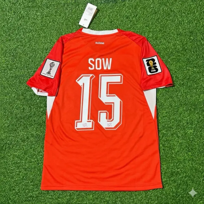2026 WORLD CUP DJIBRIL SOW TEAM SWITZERLAND RED JERSEY