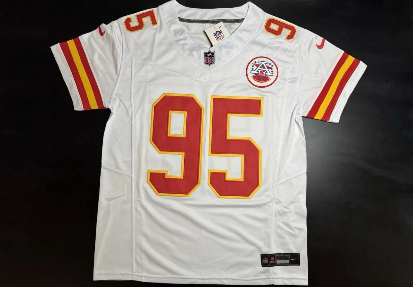 KANSAS CITY CHIEFS CHRIS JONES WHITE JERSEY