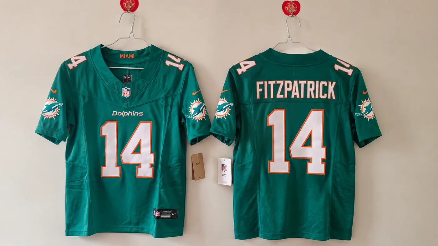 MIAMI DOLPHINS RYAN FITZPATRICK BLUE JERSEY