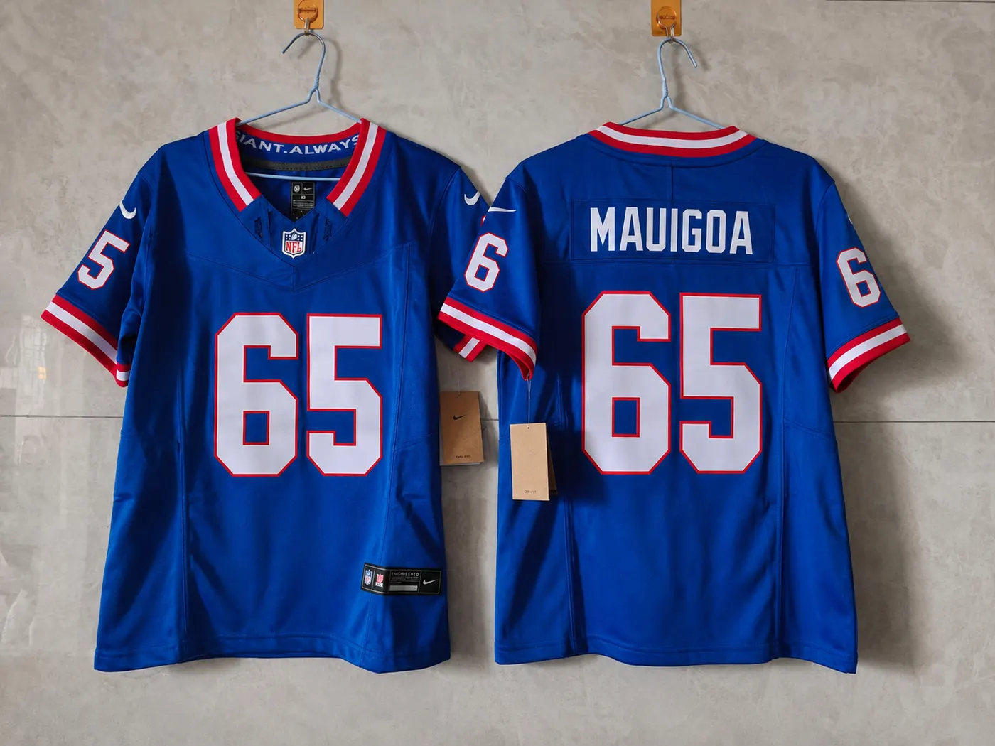 NEW YORK GIANTS FRANCIS MAUIGOA RETRO BLUE JERSEY
