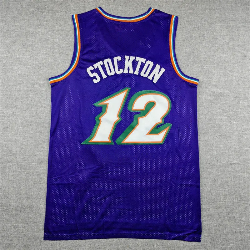 UTAH JAZZ JOHN STOCKTON PURPLE VINTAGE JERSEY