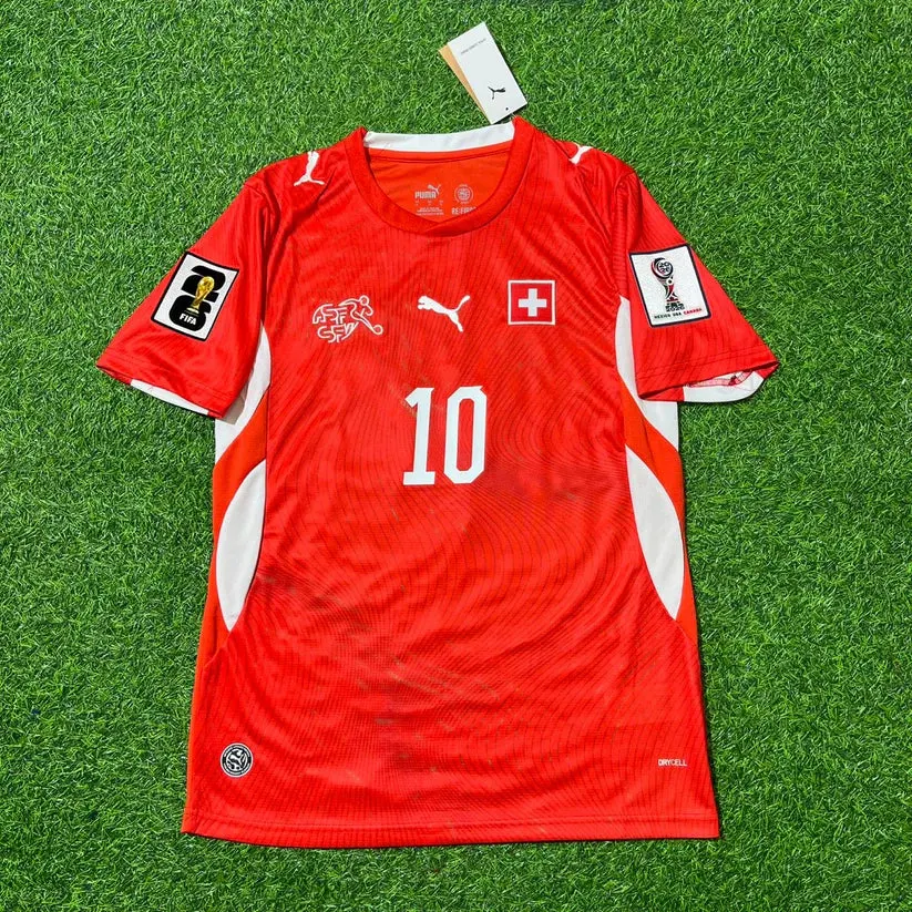 2026 WORLD CUP GRANIT XHAKA TEAM SWITZERLAND RED JERSEY