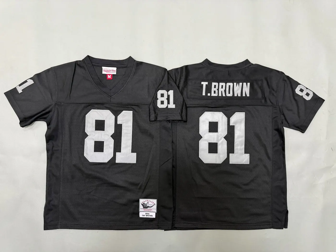 OAKLAND RAIDERS TIM BROWN BLACK THROWBACK JERSEY