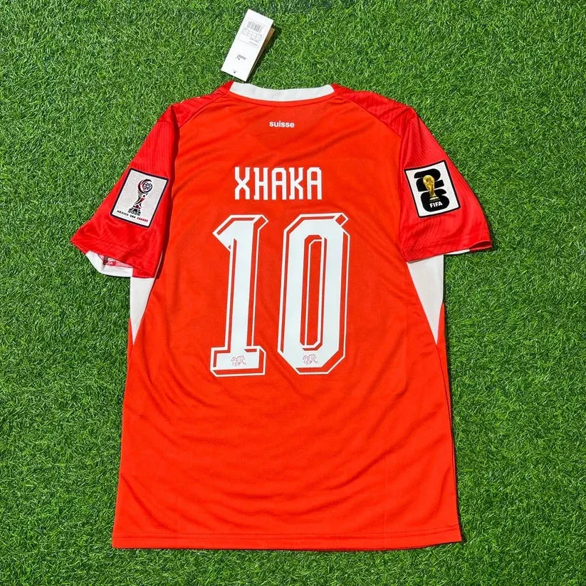 2026 WORLD CUP GRANIT XHAKA TEAM SWITZERLAND RED JERSEY