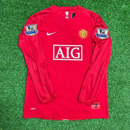 Cristiano Ronaldo Manchester United 2008 EPL Patch Retro Long Sleeve Jersey