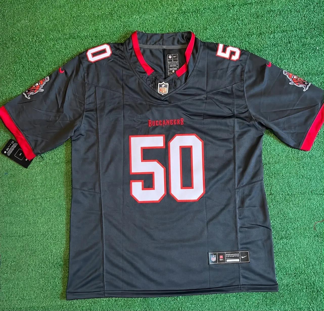 TAMPA BAY BUCCANEERS TRISTIAN WIRFS BLACK JERSEY