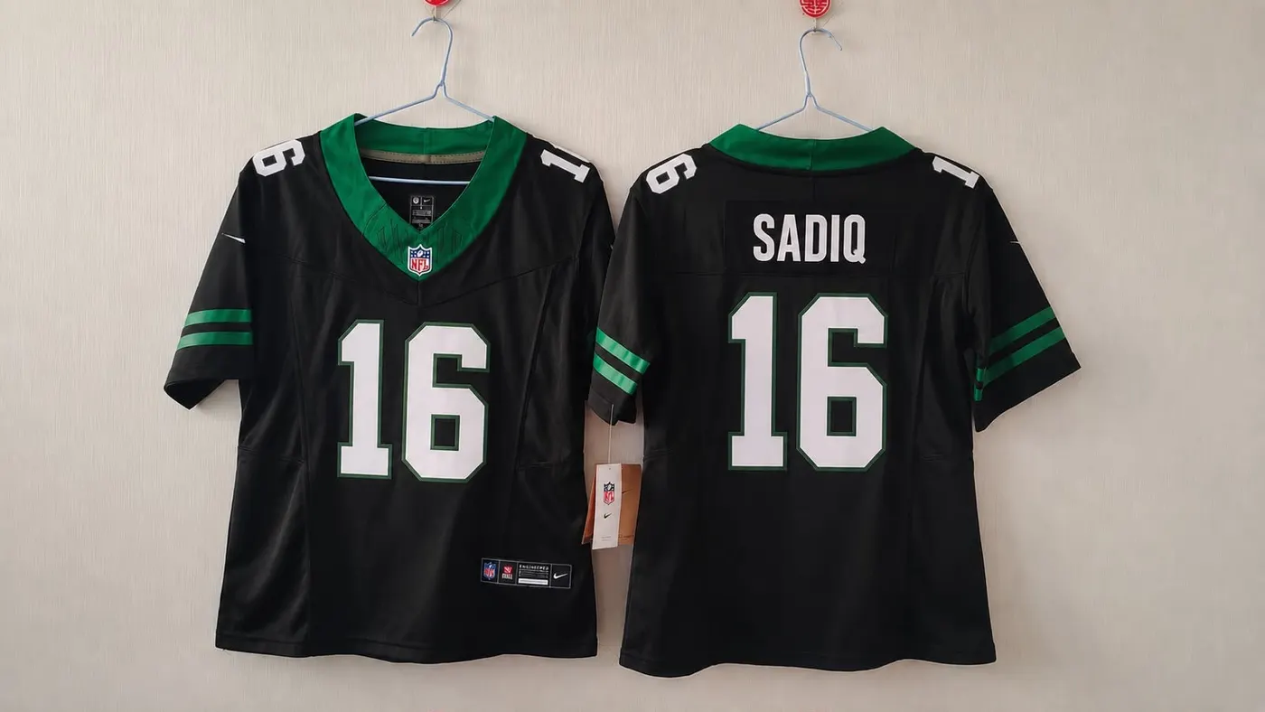 NEW YORK JETS KENYON SADIQ BLACK JERSEY