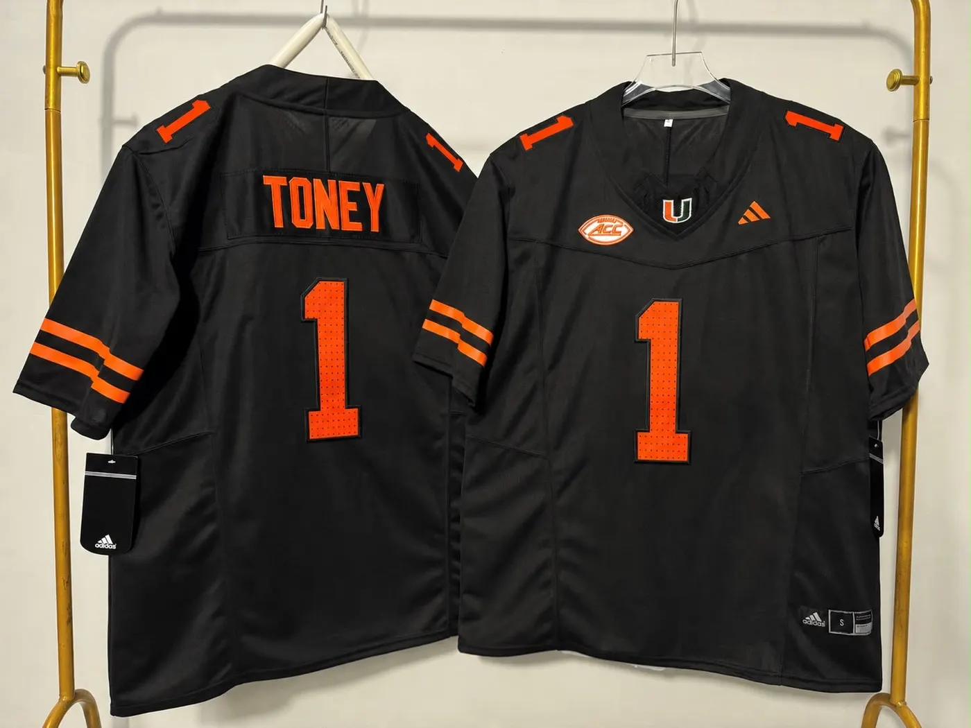 MIAMI HURRICANES MALACHI TONEY BLACK JERSEY