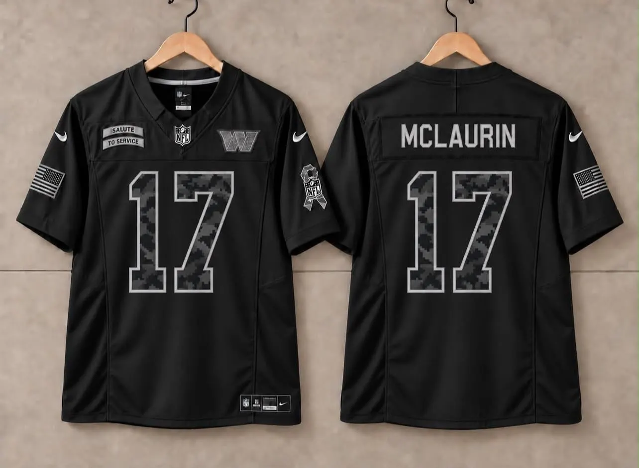 WASHINGTON COMMANDERS TERRY MCLAURIN SALUTE TO SERVICE BLACK JERSEY