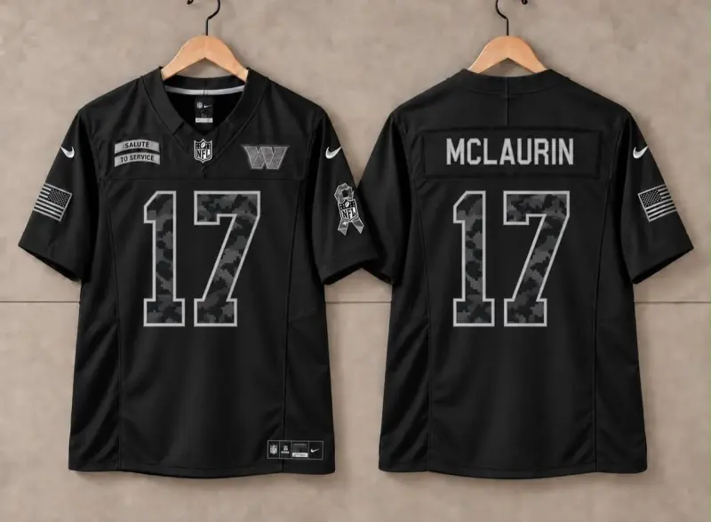 WASHINGTON COMMANDERS TERRY MCLAURIN SALUTE TO SERVICE BLACK JERSEY