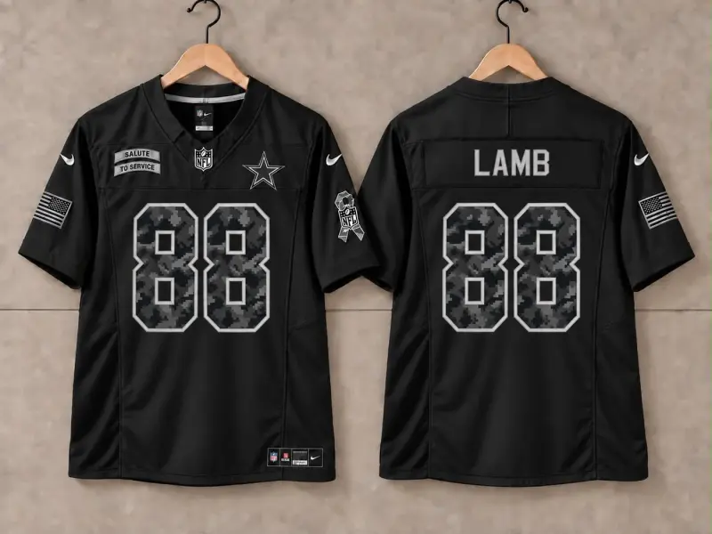 DALLAS COWBOYS CD LAMB BLACK SALUTE TO SERVICE JERSEY