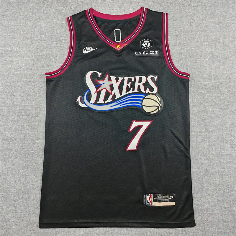 PHILADELPHIA 76ERS JAYLEN BROWN BLACK CRYPTO JERSEY