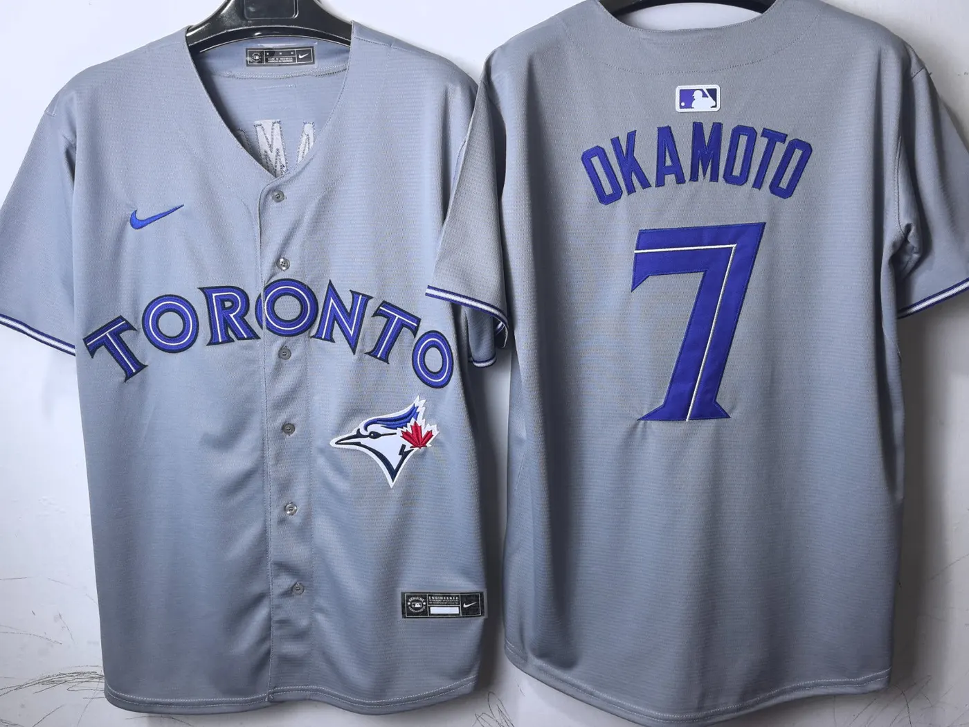 Toronto Blue Jays Kazuma Okamoto Grey Jersey