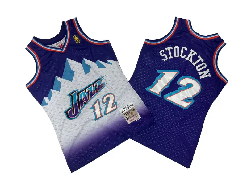 UTAH JAZZ JOHN STOCKTON PURPLE VINTAGE JERSEY
