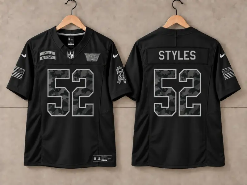 WASHINGTON COMMANDERS SONNY STYLES SALUTE TO SERVICE BLACK JERSEY