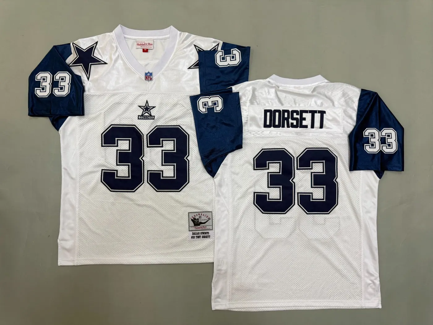 DALLAS COWBOYS TONY DORSETT WHITE VINTAGE JERSEY