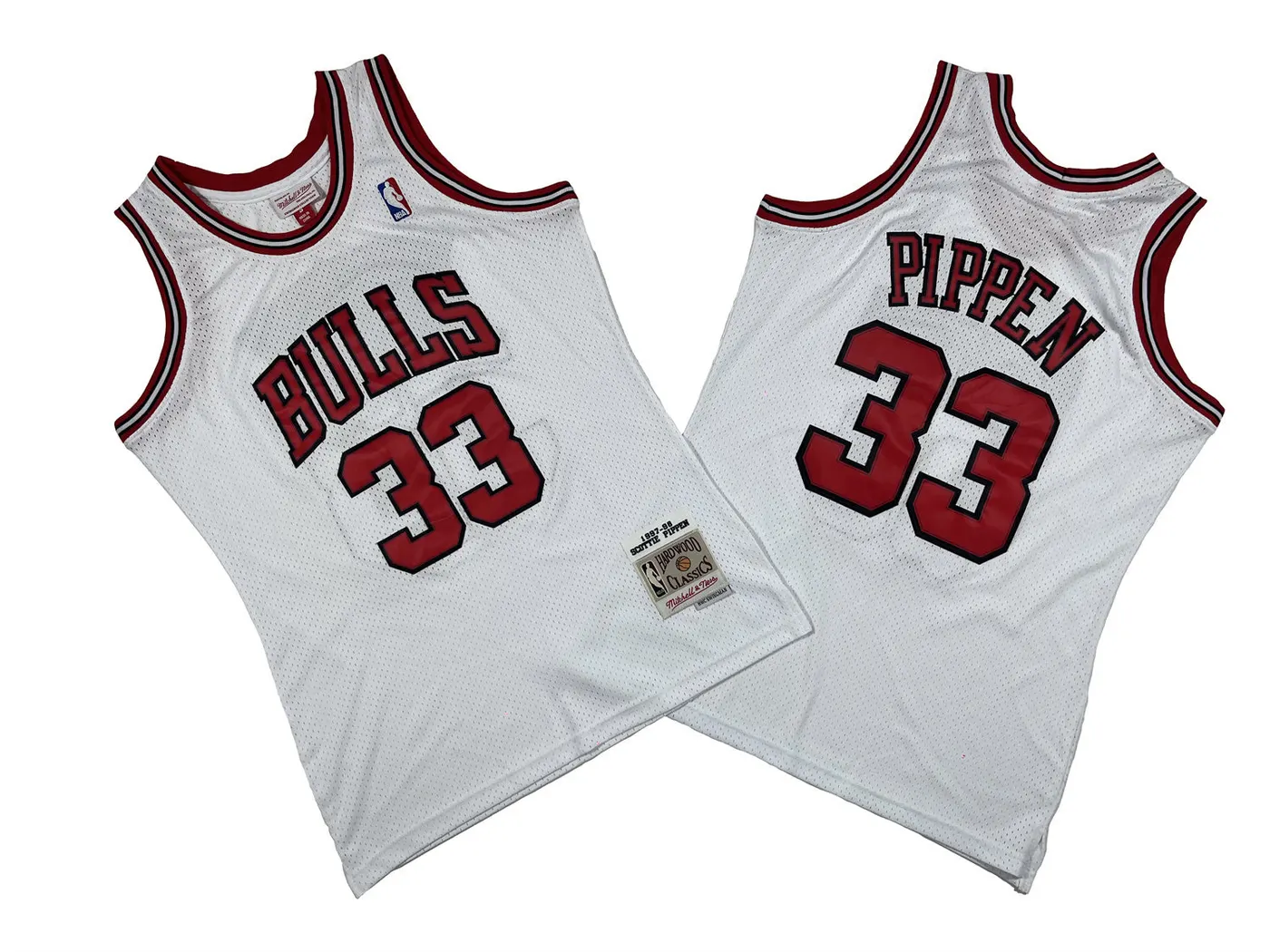 CHICAGO BULLS SCOTTIE PIPPEN WHITE VINTAGE JERSEY