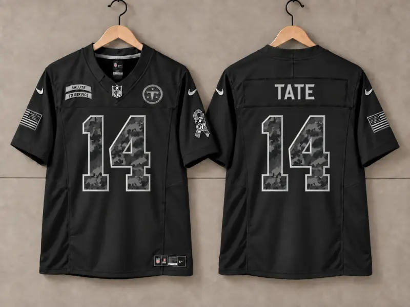 TENNESSEE TITANS CARNELL TATE BLACK SALUTE TO SERVICE JERSEY