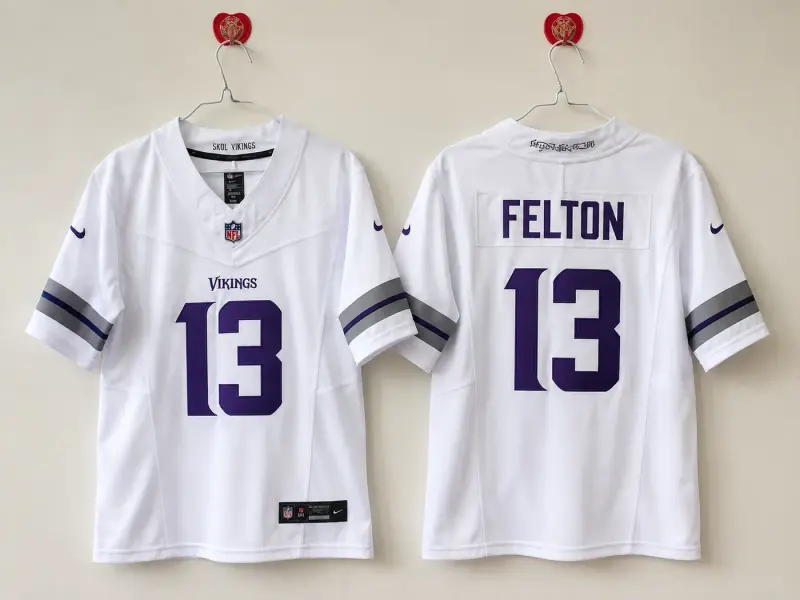 MINNESOTA VIKINGS TAI FELTON WHITE JERSEY