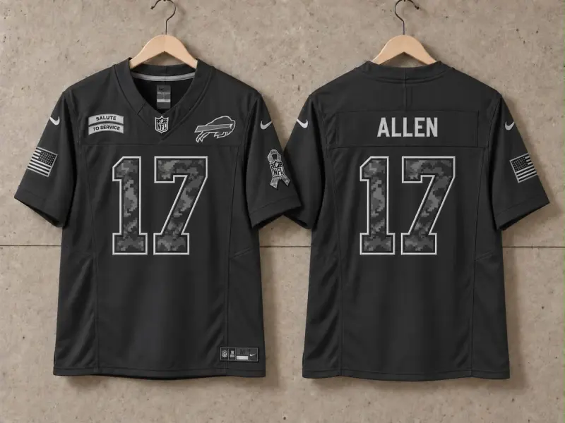 BUFFALO BILLS JOSH ALLEN BLACK SALUTE TO SERVICE JERSEY