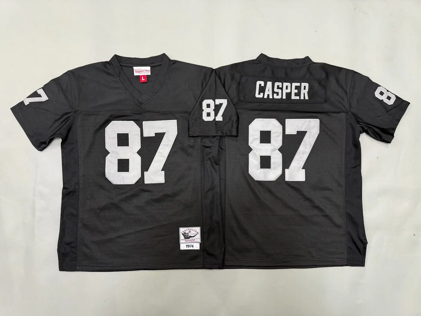 OAKLAND RAIDERS DAVE CASPER BLACK THROWBACK JERSEY