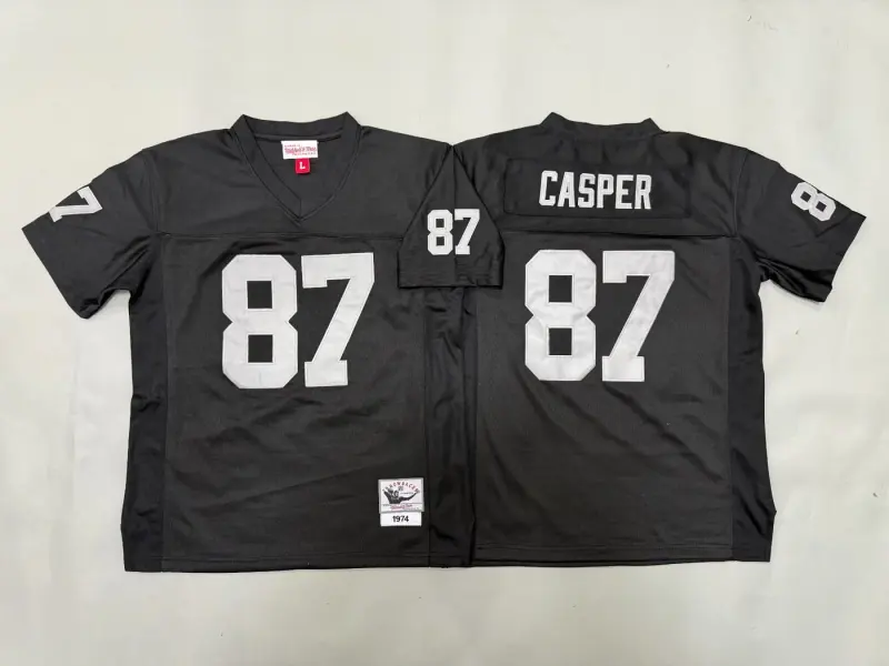 OAKLAND RAIDERS DAVE CASPER BLACK THROWBACK JERSEY