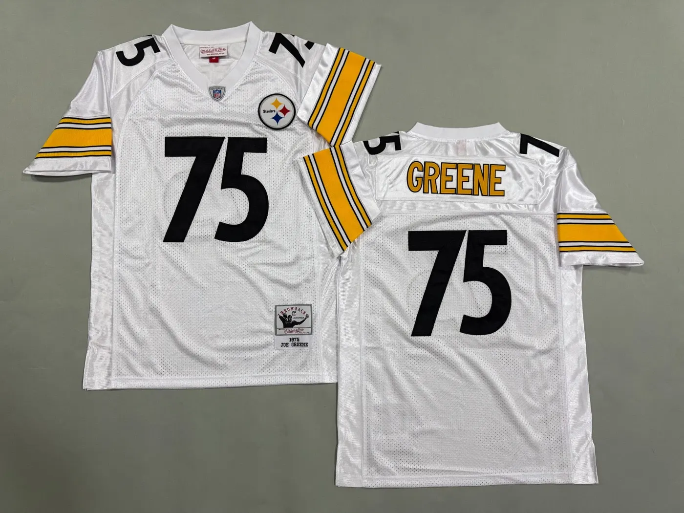 PITTSBURGH STEELERS JOE GREENE WHITE VINTAGE JERSEY