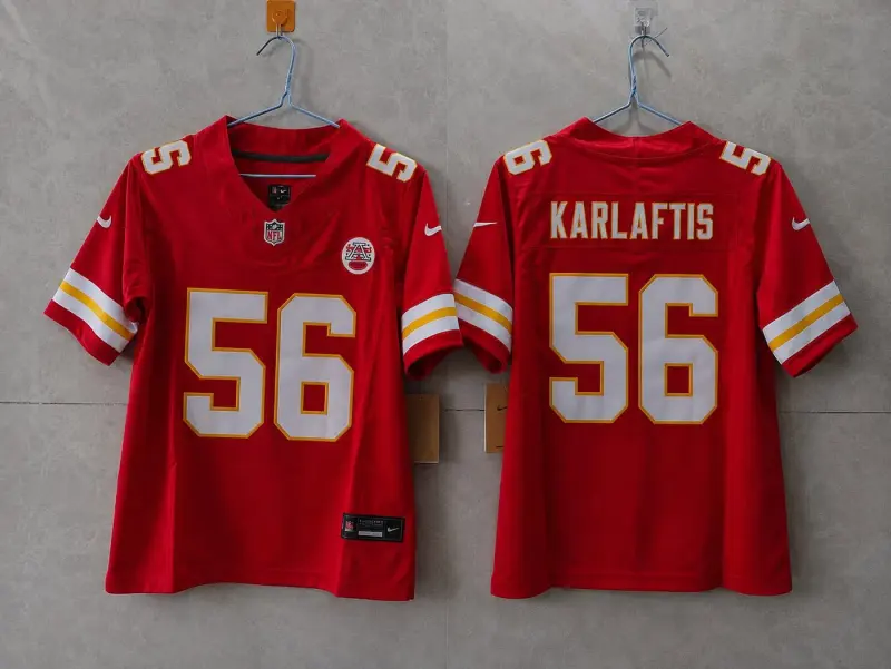 KANSAS CITY CHIEFS GEORGE KARLAFITS WHITE JERSEY