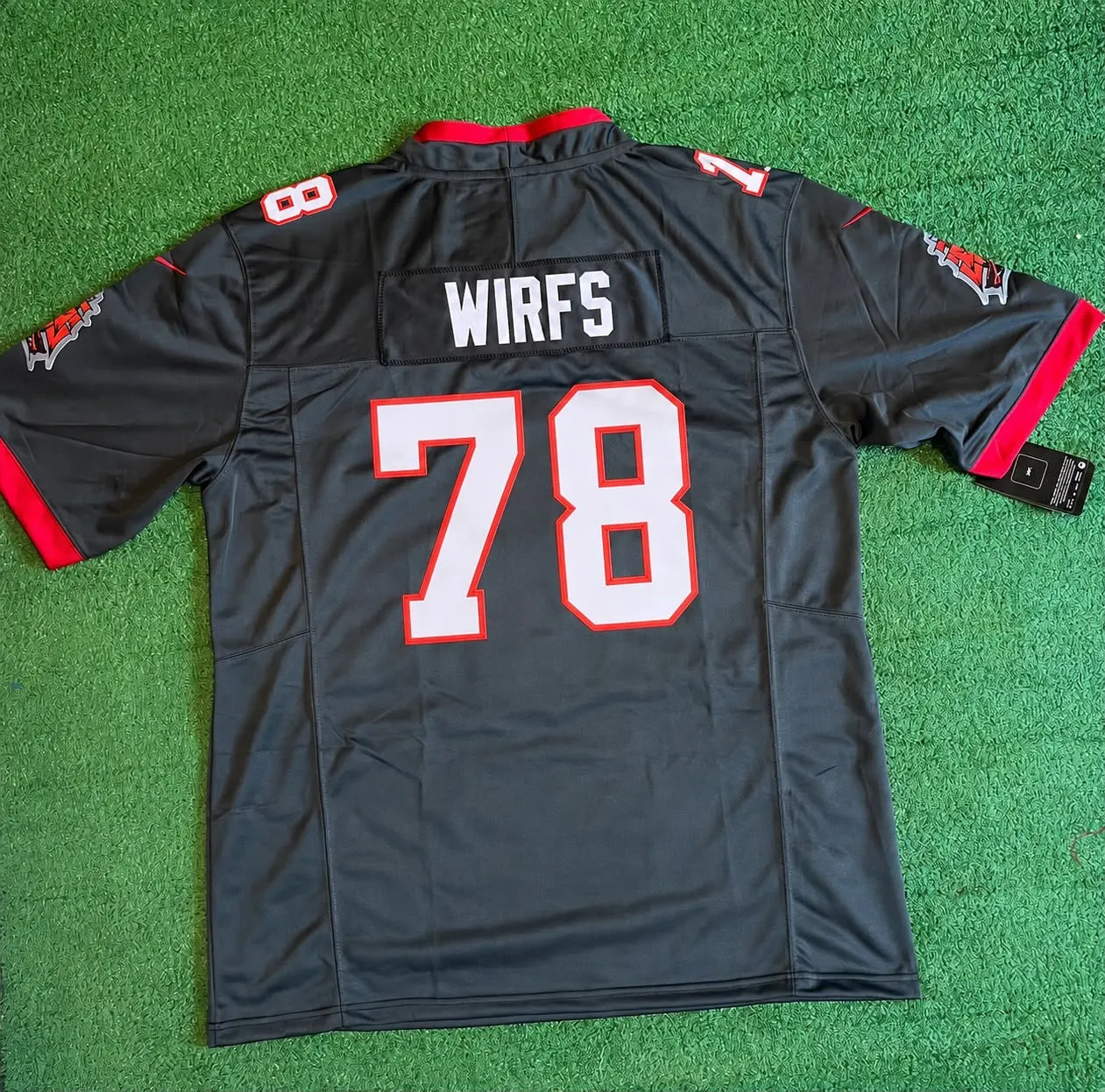 TAMPA BAY BUCCANEERS TRISTIAN WIRFS BLACK JERSEY