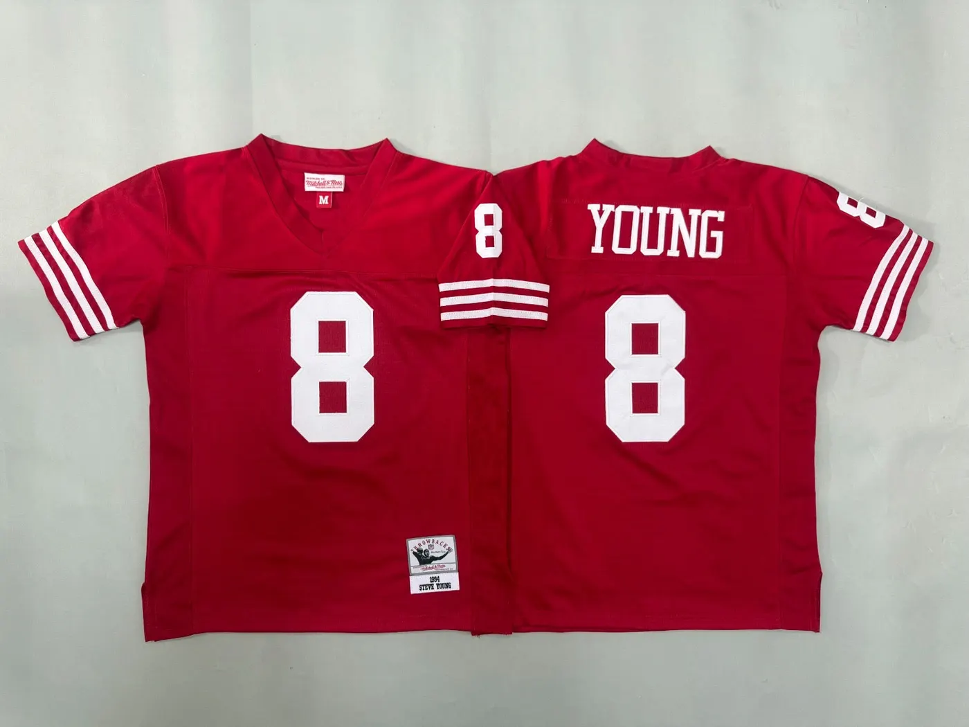 SAN FRANCISCO 49ERS STEVE YOUNG RED VINTAGE JERSEY