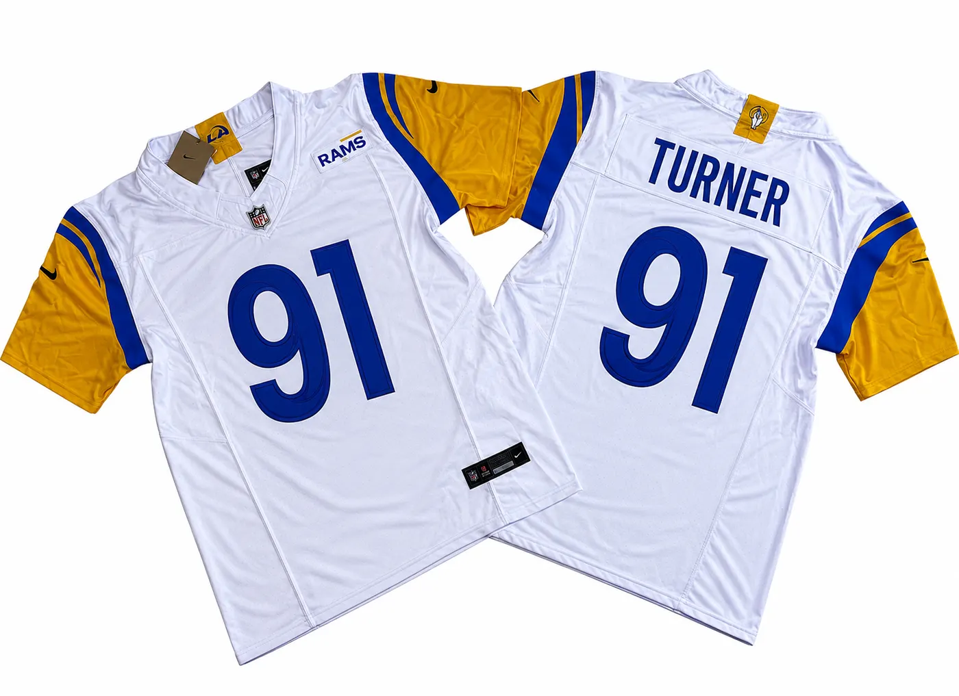 LOS ANGELES RAMS KOBIE TURNER WHITE JERSEY