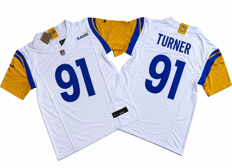 LOS ANGELES RAMS KOBIE TURNER WHITE JERSEY