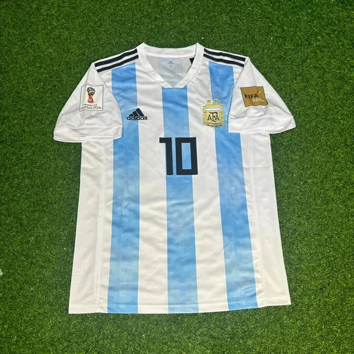 Lionel Messi #10 Argentina 2018 World Cup Home Retro Jersey