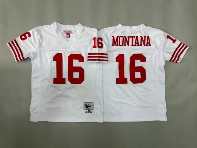 SAN FRANCISCO 49ERS JOE MONTANA WHITE VINTAGE JERSEY