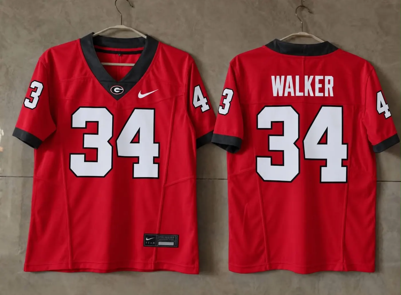 GEORGIA BULLDOGS HERSCHEL WALKER RED JERSEY