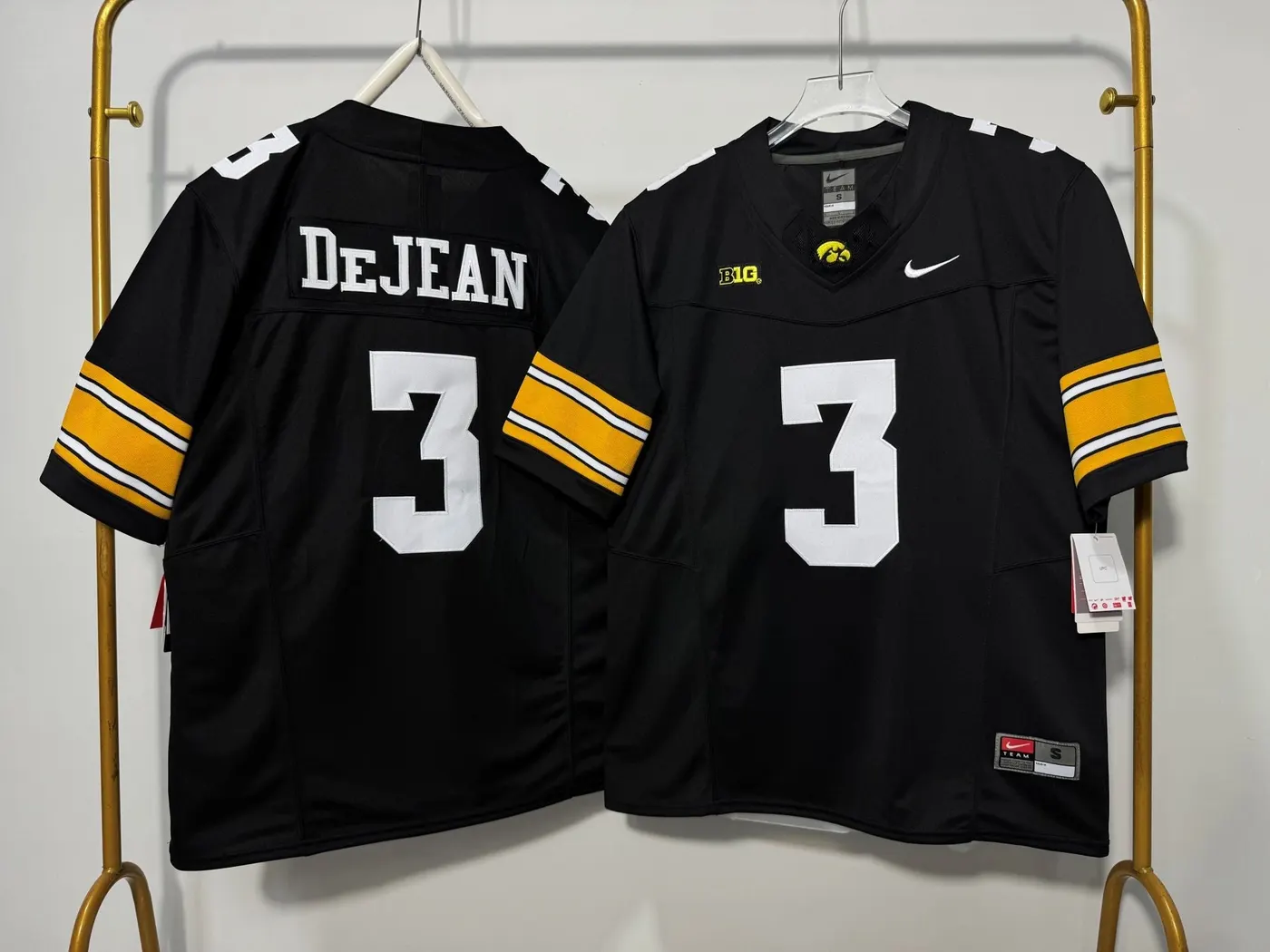 IOWA HAWKEYES COOPER DEJEAN BLACK JERSEY