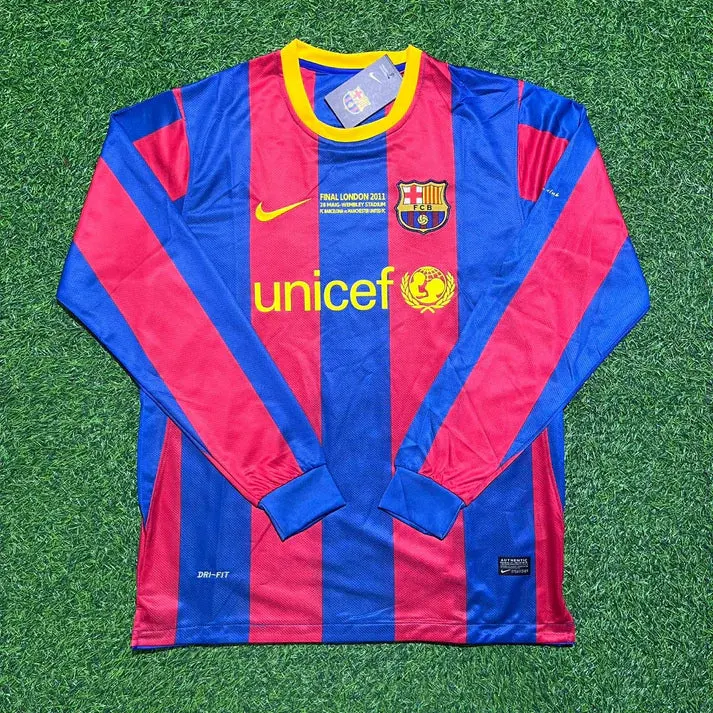 Lionel Messi #10 Barcelona 2011 Champions League Final Long Sleeve Football Jersey