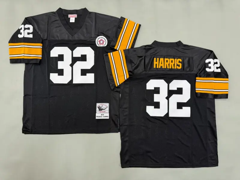 PITTSBURGH STEELERS FRANCO HARRIS BLACK VINTAGE JERSEY