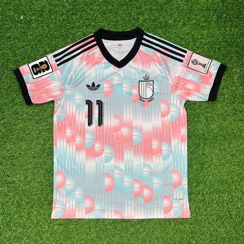 2026 WORLD CUP JEREMY DOKU TEAM BELGIUM RED AND BLUE JERSEY