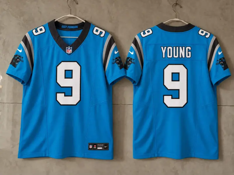CAROLINA PANTHERS BRYCE YOUNG BLUE JERSEY