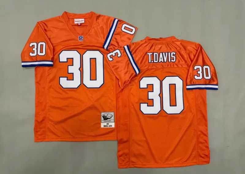 DENVER BRONCOS TERRELL DAVIS ORANGE VINTAGE JERSEY