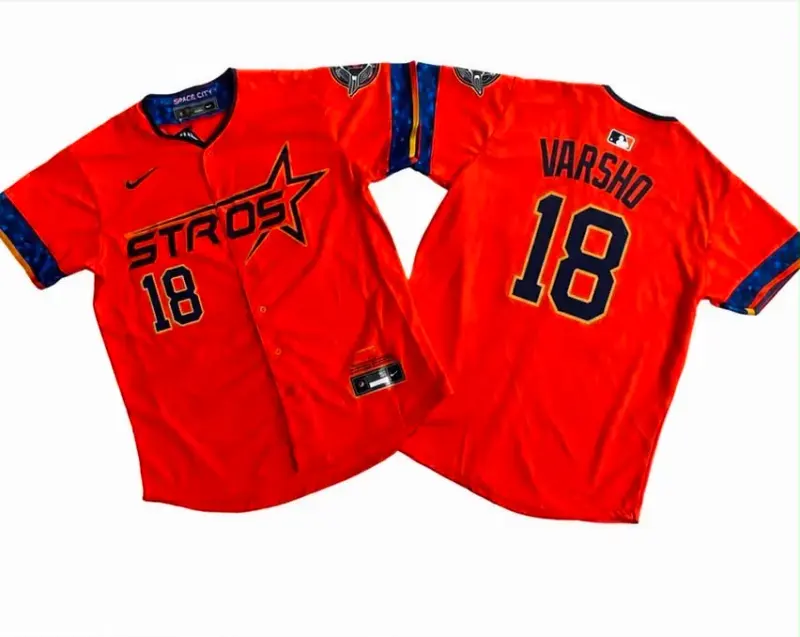 HOUSTON ASTROS DAULTON VARSHO ORANGE JERSEY