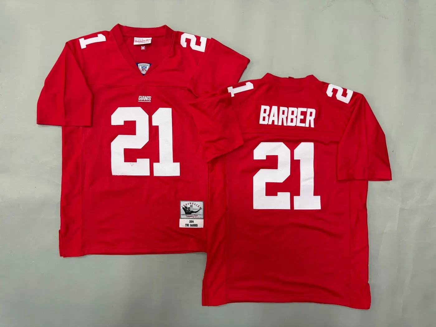 NEW YORK GIANTS RONDE BARBER RED VINTAGE JERSEY