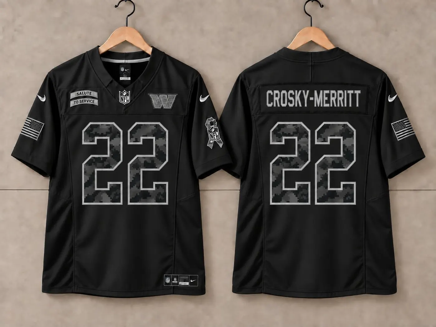 WASHINGTON COMMANDERS JACORY CROSKY-MERRITT BLACK JERSEY