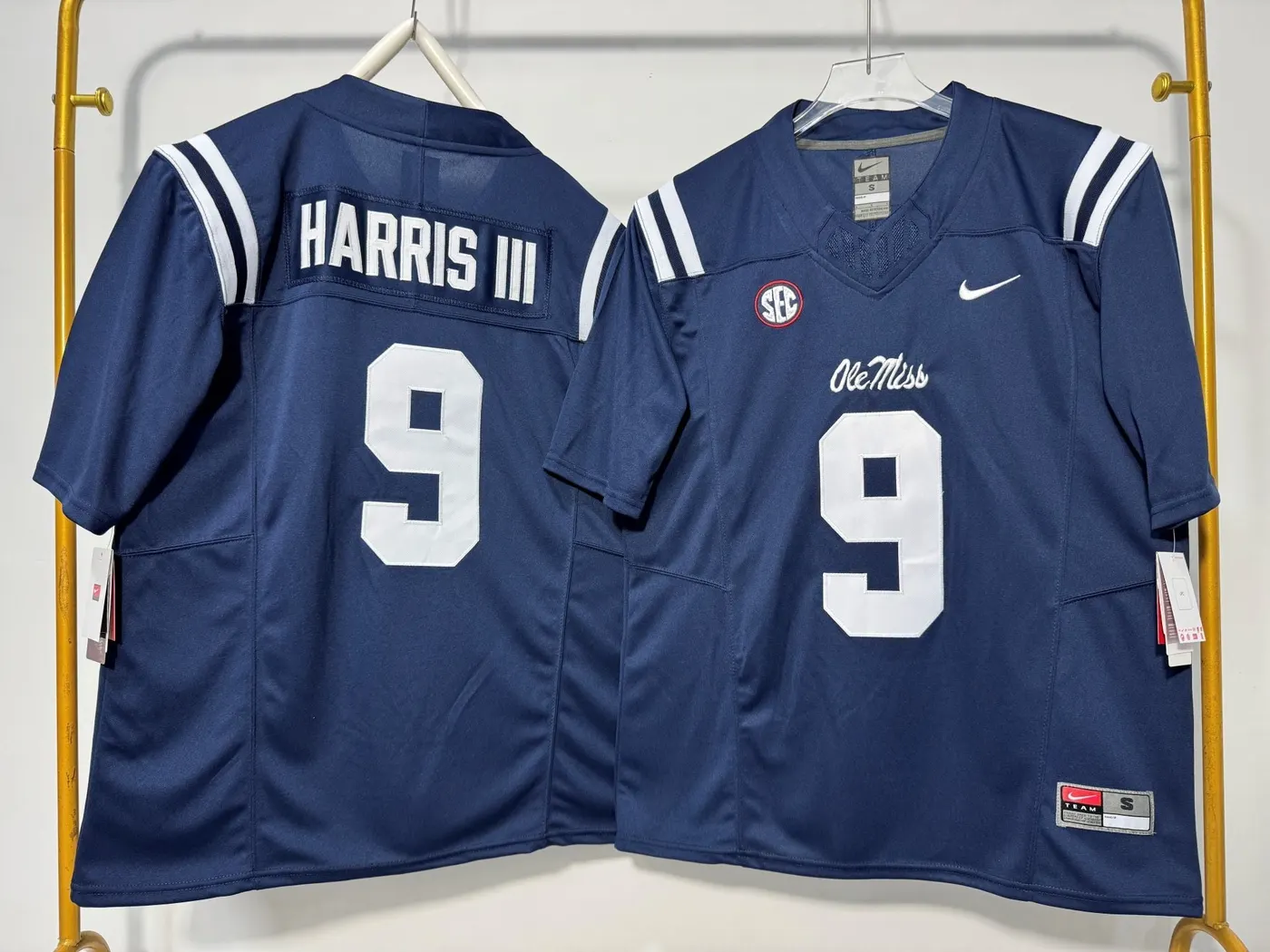 OLE MISS REBELS TRES HARRIS III BLUE JERSEY