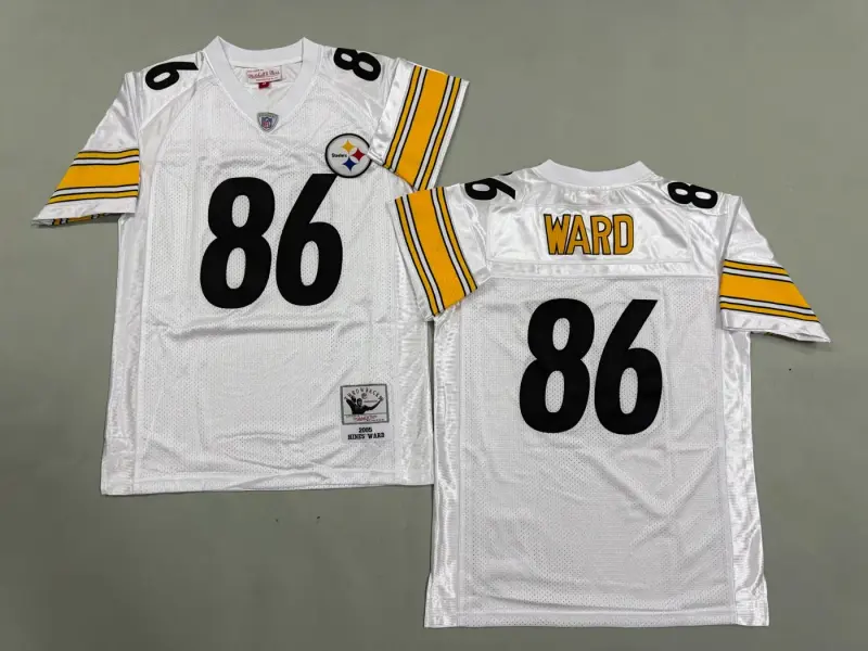 PITTSBURGH STEELERS HINES WARD WHITE VINTAGE JERSEY