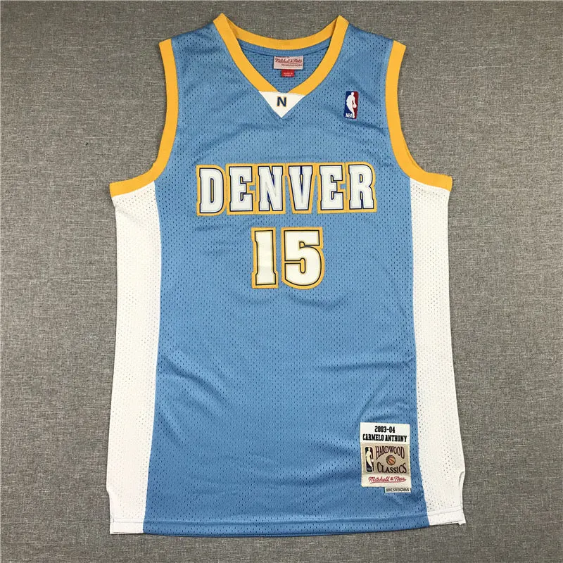 DENVER NUGGETS CARMELO ANTHONY BABY BLUE VINTAGE JERSEY