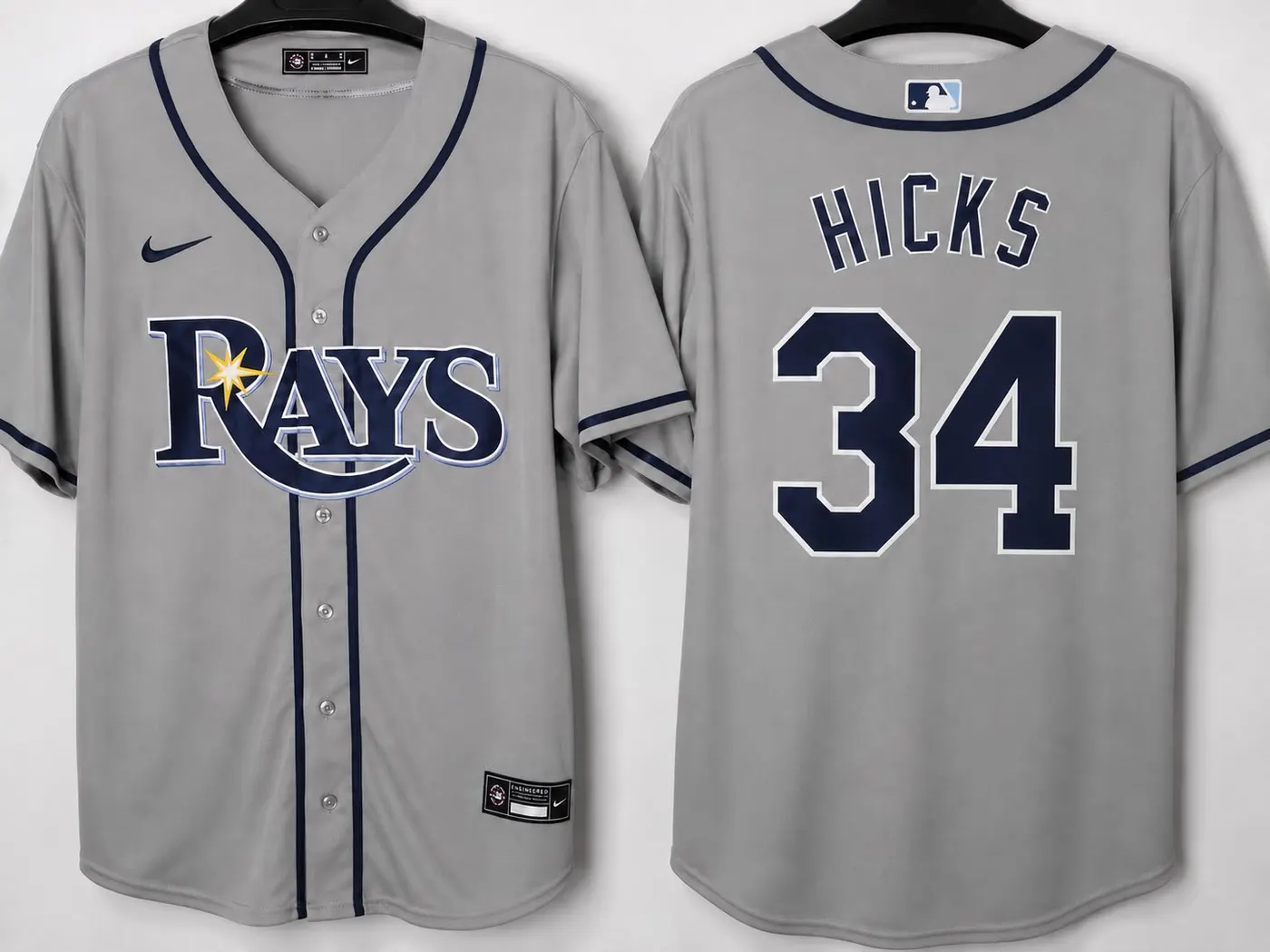 TAMPA BAY RAYS LIAM HICKS GREY JERSEY