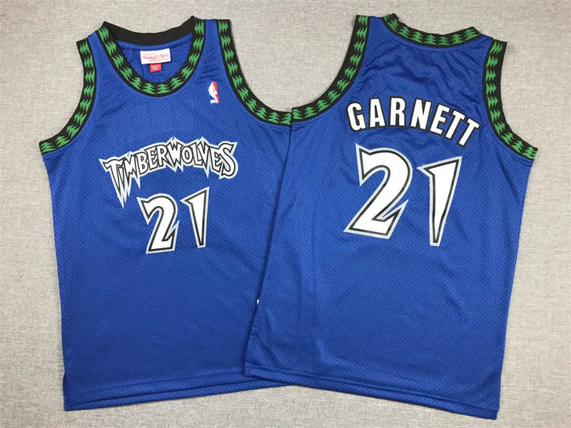 MINNESOTA TIMBERWOLVES KEVIN GARNETT BLUE VINTAGE JERSEY