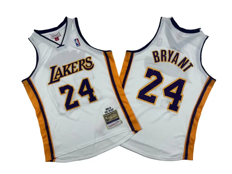 LOS ANGELES LAKERS KOBE BRYANT WHITE VINTAGE JERSEY